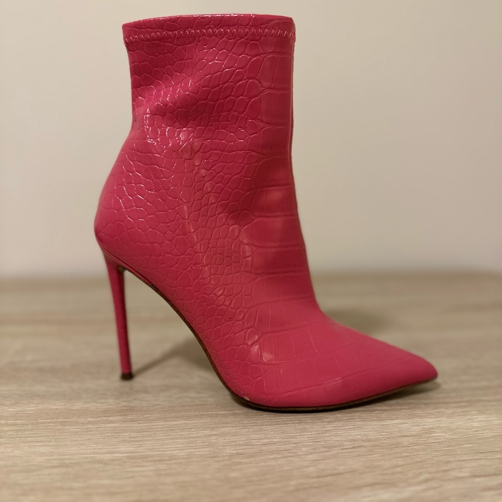 Elegant Pink Stiletto Ankle Boots